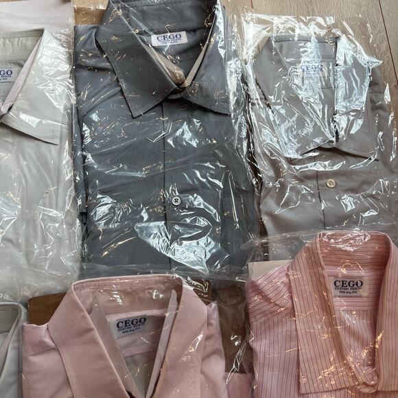 Set of 13 CEGO New York Custom Made Cotton Dress Shirts Monogram “REO” Size XL - Picture 3 of 12